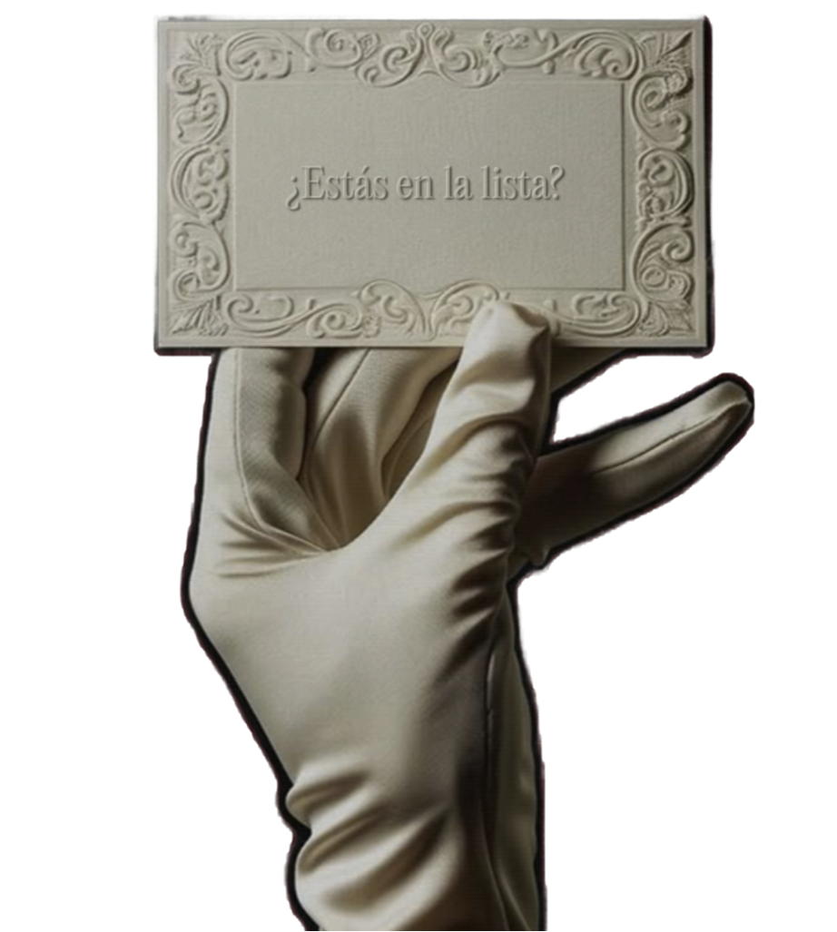 Hand holding ornate invitation card